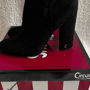 SAM EDELMAN CIRCUS CLARIMONT ZIPPER KNEE HIGH BOOTS (MICROSUEDE BLACK) SIZE 10